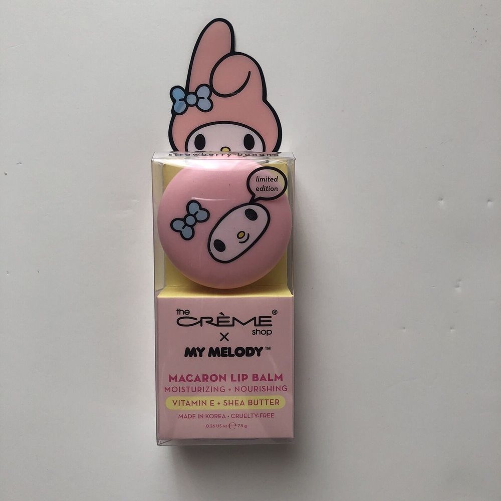 Creme Shop x My Melody  MACARON LIP BALM Strawberry Banana Limited Edition New